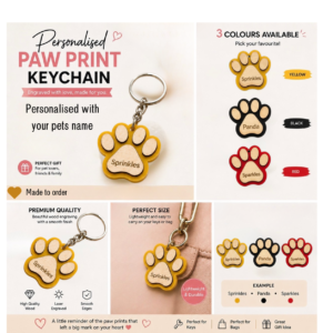 Paw Print keyrings